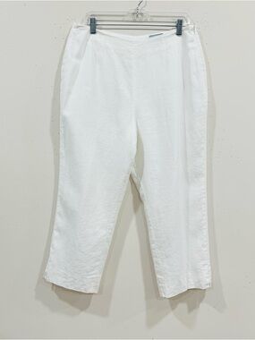 Vintage David N. Women's Cropped Pants  100% linen white trousers with lining 16